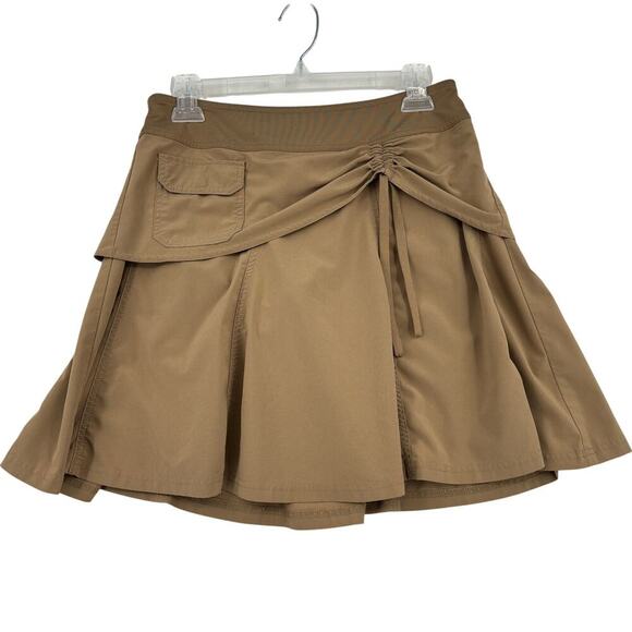 Athleta Wherever Skort Size 4 Tan Khaki A-Line Skirt Built In Shorts Stretch - Picture 1 of 12